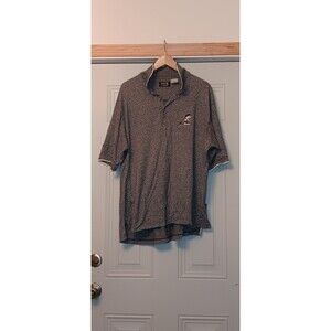 Vintage GRUMPY DWARF x FOURSOME Size XL Polo Shirt Mens Gray Melange Cotton Golf